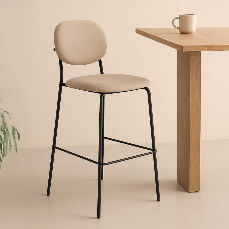 Lot de 2 chaises hautes en acier et tissu