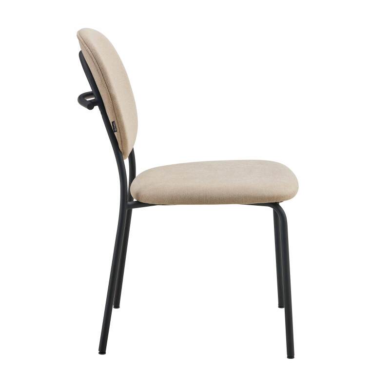 Lot de 2 chaises de restaurant en acier et tissu