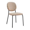 Lot de 2 chaises de restaurant en acier et tissu