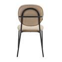 Lot de 2 chaises de restaurant en acier et tissu