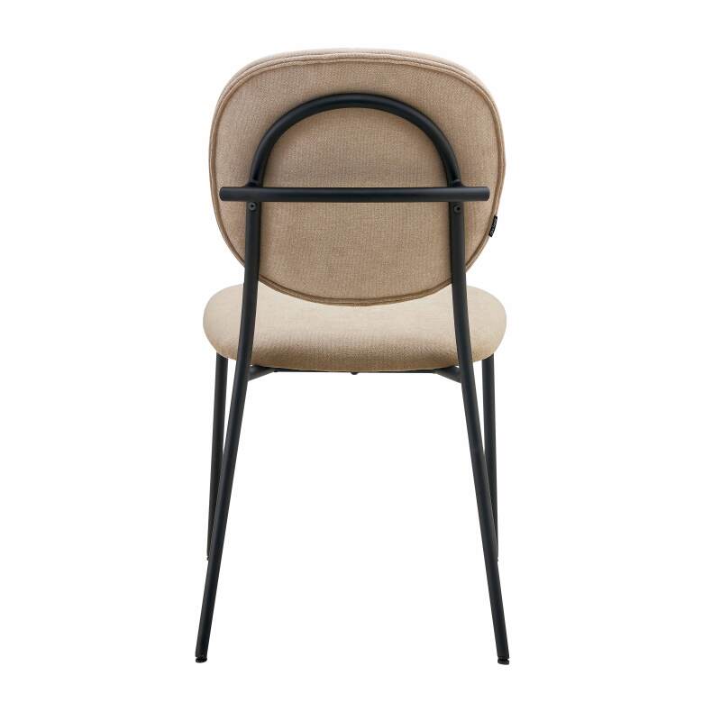 Lot de 2 chaises de restaurant en acier et tissu