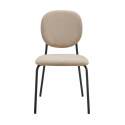 Lot de 2 chaises de restaurant en acier et tissu