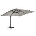 Parasol déporté professionnel aluminium (3x3m), mât rotatif 360°