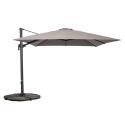 Parasol déporté professionnel carré 250g/m² (3 x 3m) rotatif 360° et 4 dalles lestées