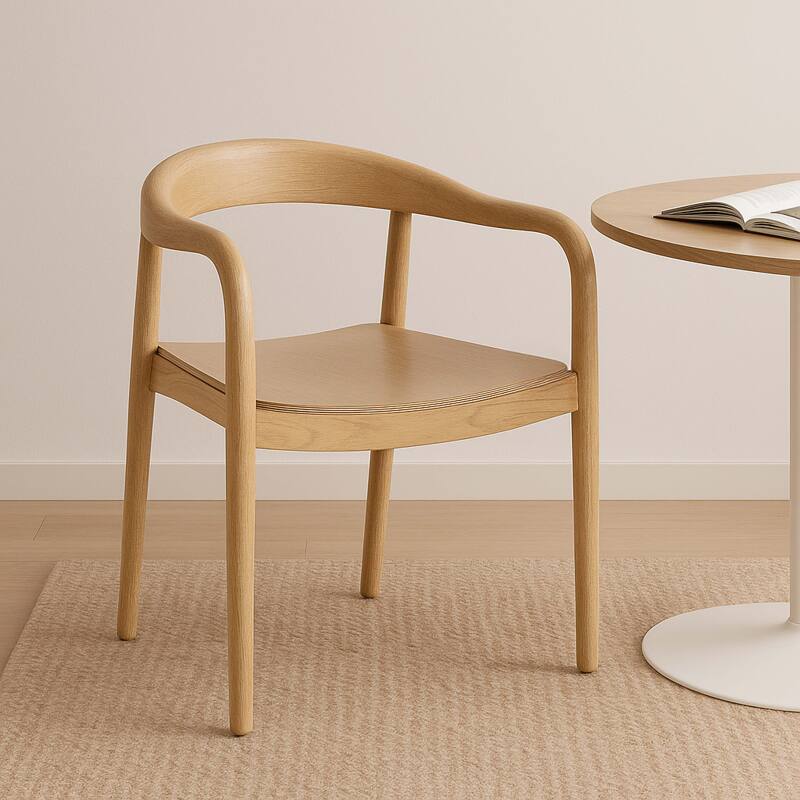 Lot de 2 chaises en bois d'orme naturel avec accoudoirs