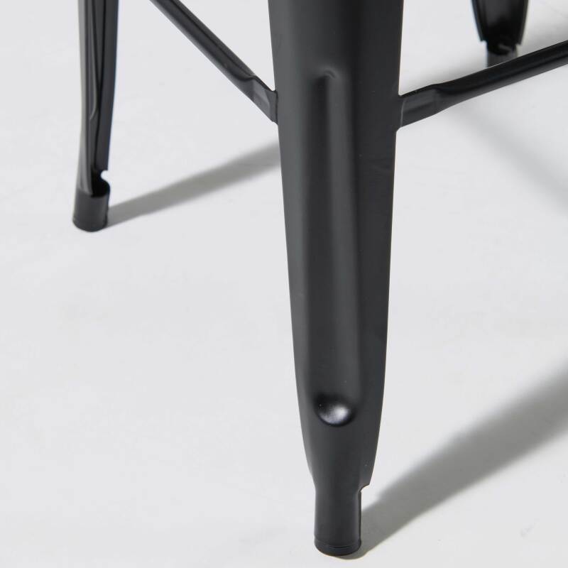 Lot de 4 tabourets de bar en acier mat et bois (4/6)