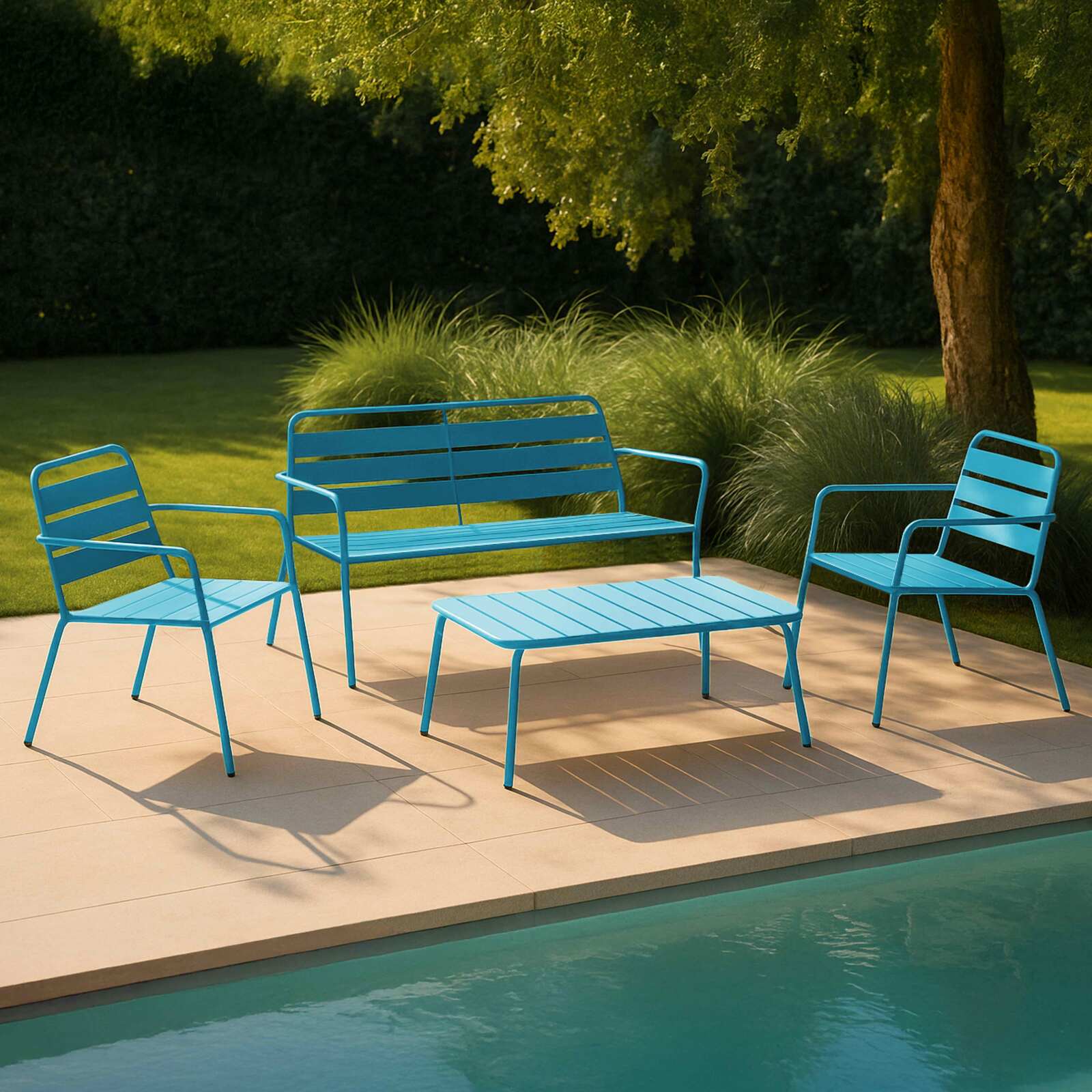 Salon de jardin en métal - 4 places