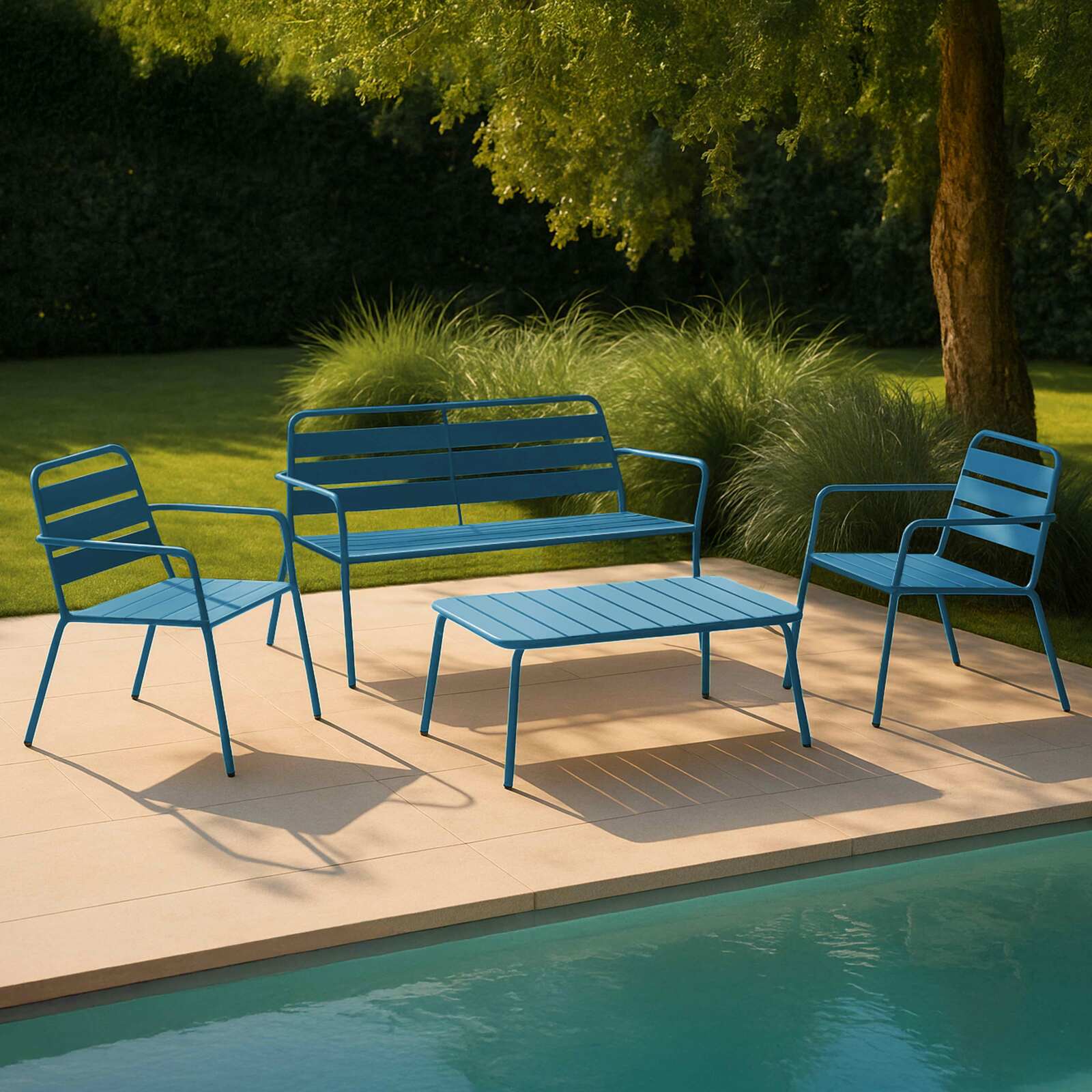 Salon de jardin en métal - 4 places