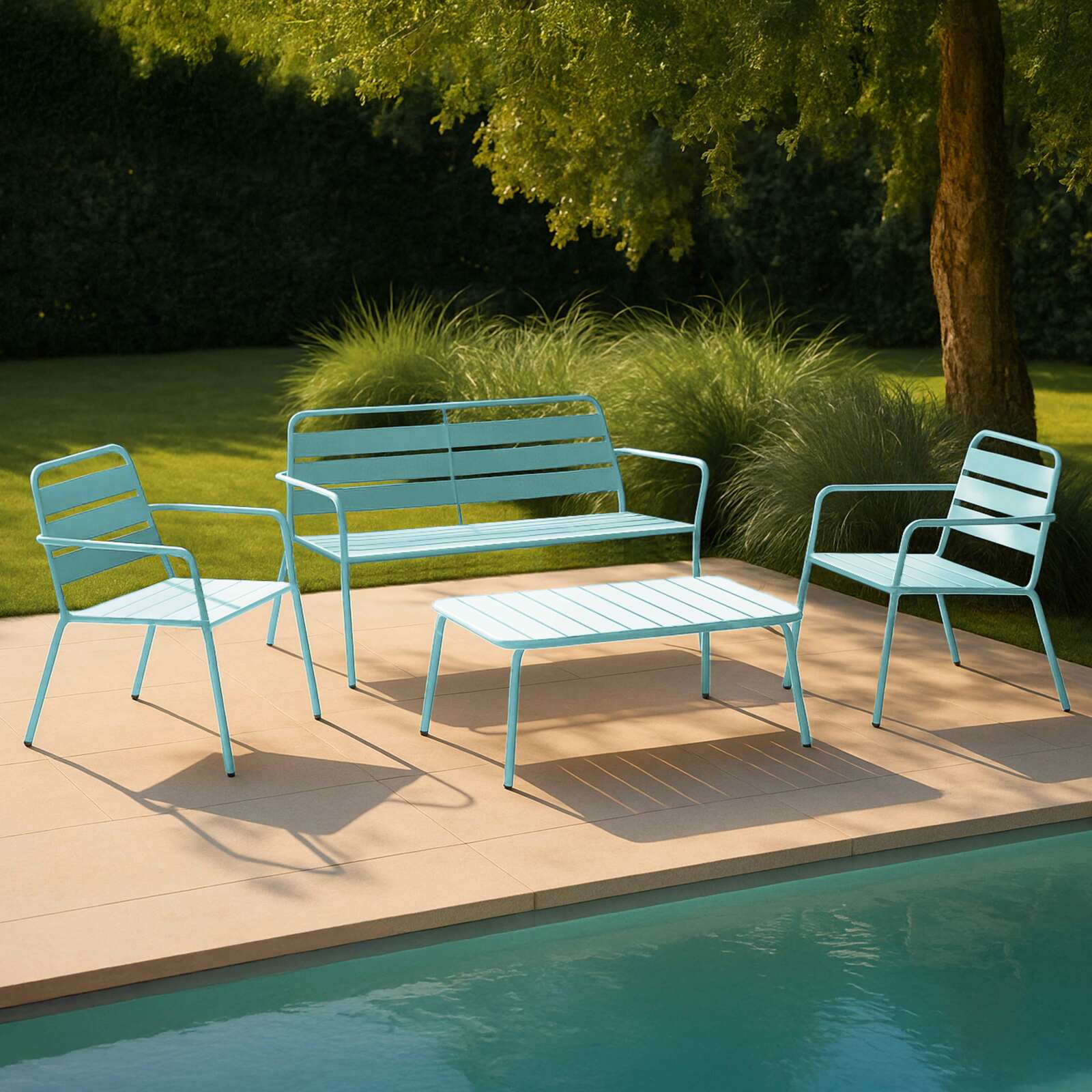 Salon de jardin en métal - 4 places