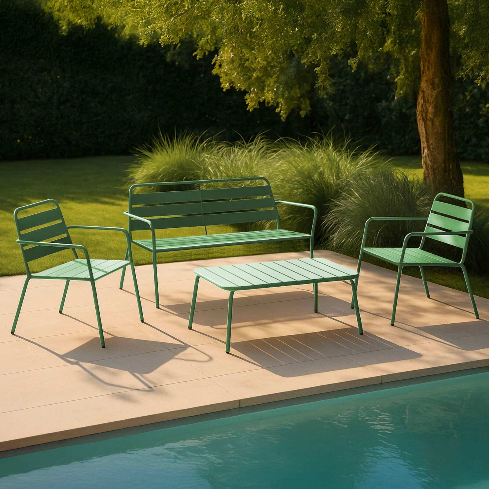 Salon de jardin en métal - 4 places