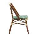 Chaise de terrasse style bistrot parisien en aluminium et rotin synthétique