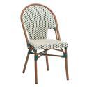Chaise de terrasse style bistrot parisien en aluminium et rotin synthétique