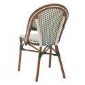 Chaise de terrasse style bistrot parisien en aluminium et rotin synthétique