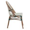 Chaise de terrasse style bistrot parisien en aluminium et rotin synthétique