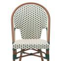 Chaise de terrasse style bistrot parisien en aluminium et rotin synthétique