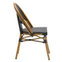Chaise de terrasse style bistrot parisien en aluminium et rotin synthétique