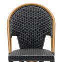 Chaise de terrasse style bistrot parisien en aluminium et rotin synthétique