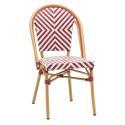 Chaise de terrasse style bistrot parisien en aluminium et rotin synthétique