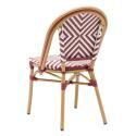 Chaise de terrasse style bistrot parisien en aluminium et rotin synthétique