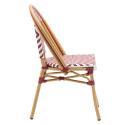 Chaise de terrasse style bistrot parisien en aluminium et rotin synthétique