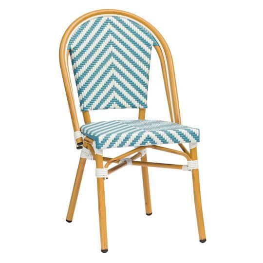 Chaise bistrot parisien en aluminium et rotin synthétique | Mobeventpro