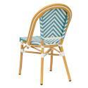Chaise de terrasse style bistrot parisien en aluminium et rotin synthétique