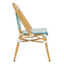 Chaise de terrasse style bistrot parisien en aluminium et rotin synthétique