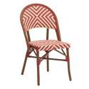 Chaise de terrasse style bistrot parisien en aluminium et rotin synthétique