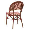 Chaise de terrasse style bistrot parisien en aluminium et rotin synthétique