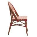 Chaise de terrasse style bistrot parisien en aluminium et rotin synthétique