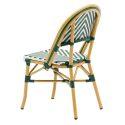 Chaise de terrasse style bistrot parisien en aluminium et rotin synthétique
