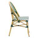 Chaise de terrasse style bistrot parisien en aluminium et rotin synthétique
