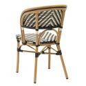 Chaise de terrasse style bistrot parisien en aluminium et rotin synthétique
