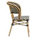 Chaise de terrasse style bistrot parisien en aluminium et rotin synthétique