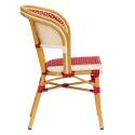 Chaise de terrasse style bistrot parisien en aluminium et rotin synthétique