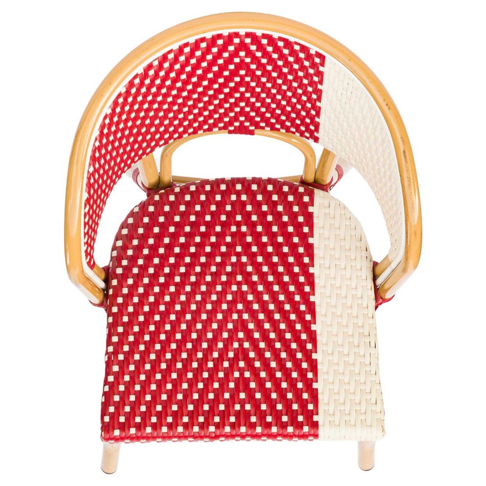 Chaise de terrasse style bistrot parisien en aluminium et rotin synthétique