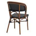 Chaise de terrasse style bistrot parisien en aluminium et rotin synthétique