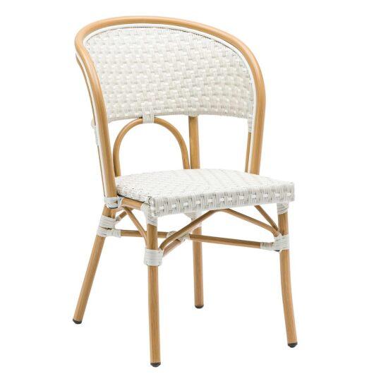 Chaise bistrot parisien en aluminium et rotin synthétique | Mobeventpro