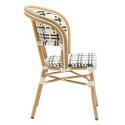 Chaise de terrasse style bistrot parisien en aluminium et rotin synthétique
