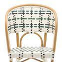 Chaise de terrasse style bistrot parisien en aluminium et rotin synthétique