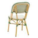 Chaise de terrasse style bistrot parisien en aluminium et rotin synthétique