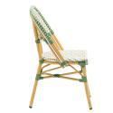 Chaise de terrasse style bistrot parisien en aluminium et rotin synthétique
