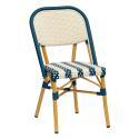 Chaise de terrasse style bistrot parisien en aluminium et rotin synthétique