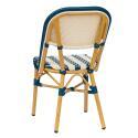 Chaise de terrasse style bistrot parisien en aluminium et rotin synthétique