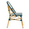 Chaise de terrasse style bistrot parisien en aluminium et rotin synthétique