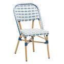 Chaise de terrasse style bistrot parisien en aluminium et rotin synthétique
