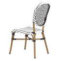 Chaise de terrasse style bistrot parisien en aluminium et rotin synthétique