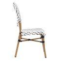 Chaise de terrasse style bistrot parisien en aluminium et rotin synthétique