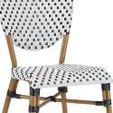 Chaise de terrasse style bistrot parisien en aluminium et rotin synthétique