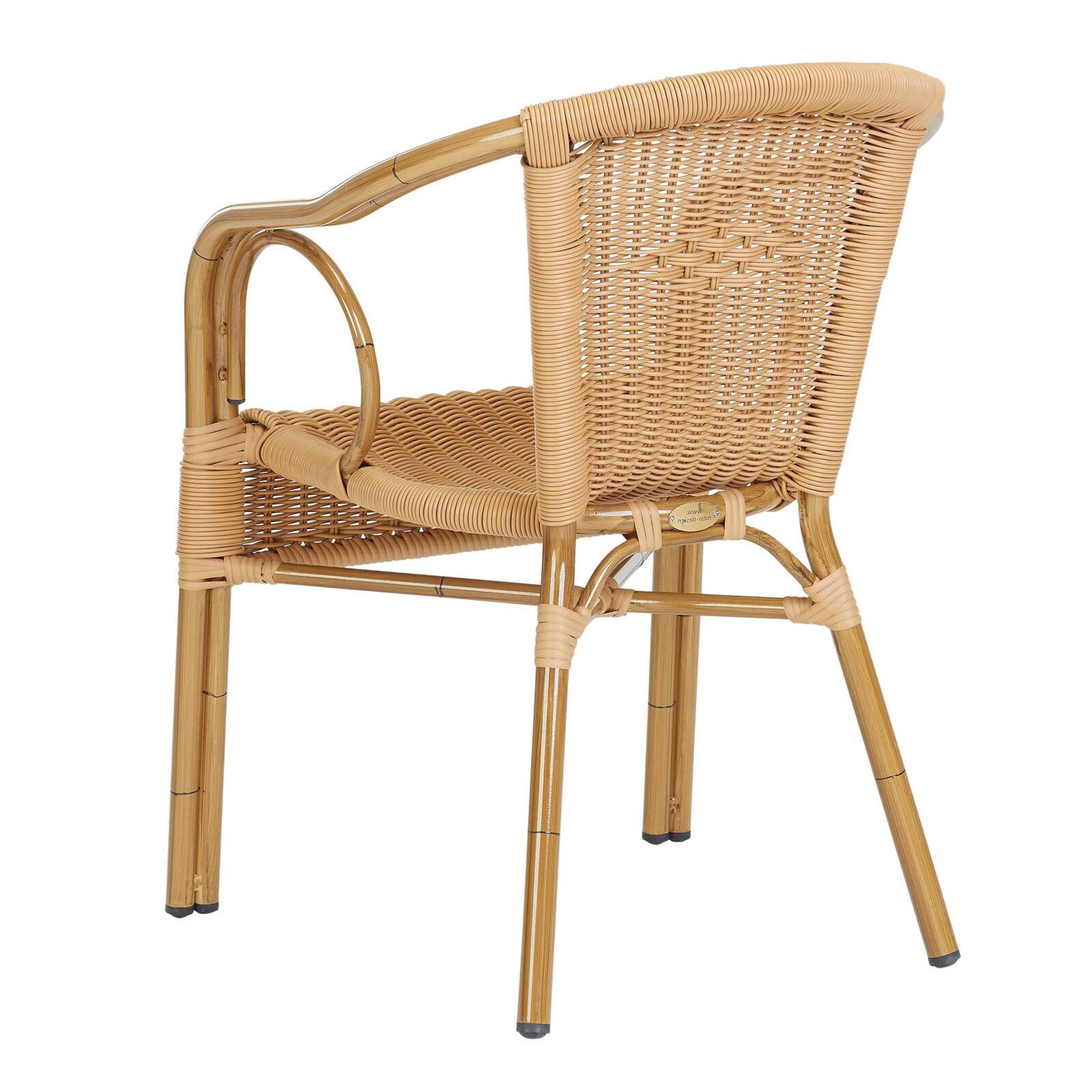 Chaise de jardin en aluminium et rotin synthétique avec accoudoirs